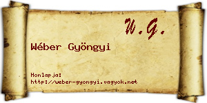 Wéber Gyöngyi névjegykártya